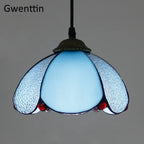 Tiffany Pendant Lights: Stained Glass Hanging Lamp for Mediterranean Loft Home Decor