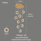 Flower Ring Chandelier for Duplex Living Room and Dining Room