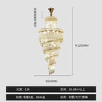 Crystal Spiral Staircase Chandelier for High-end Sales Office Hall Lighting