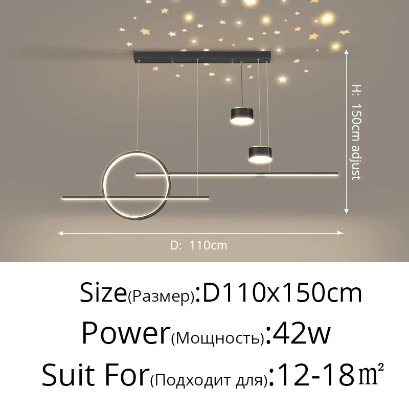 Starry Pendant Light: Modern Luxury Dining Chandelier for Creative Decor in 220V