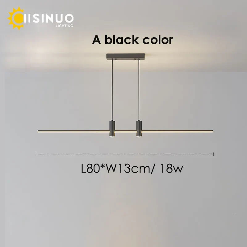 Adjustable LED Pendant Light in Black/Gold for Office Dining Living Room