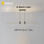Adjustable LED Pendant Light in Black/Gold for Office Dining Living Room