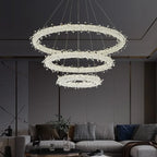 Luxe Crystal Pendant Light - Dimmable LED Art Deco Circle Lamp