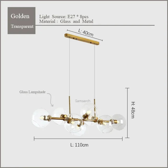 Postmodern Bean Chandelier for Living and Dining Rooms by Samsarah Lighting