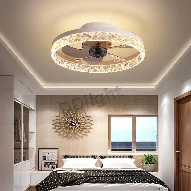 Smart LED Ceiling Fan Lights Remote Control Dimmable Bedroom Decor Indoor Lighting