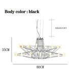 Luxe Iron Wire Round LED Chandelier for Living & Dining Room