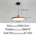 Retro Walnut Chandelier: Stylish Wood Grain Home Decor Lamp for Dining, Bedroom, Living Room