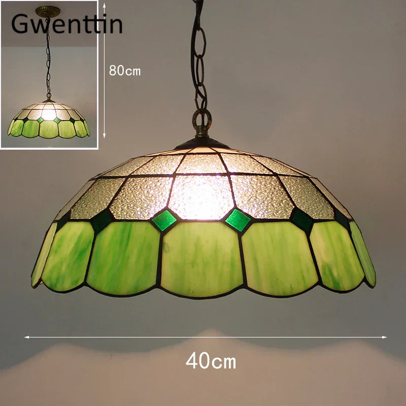 Diamond Square Stained Glass Pendant Light for Home Decor and Lighting