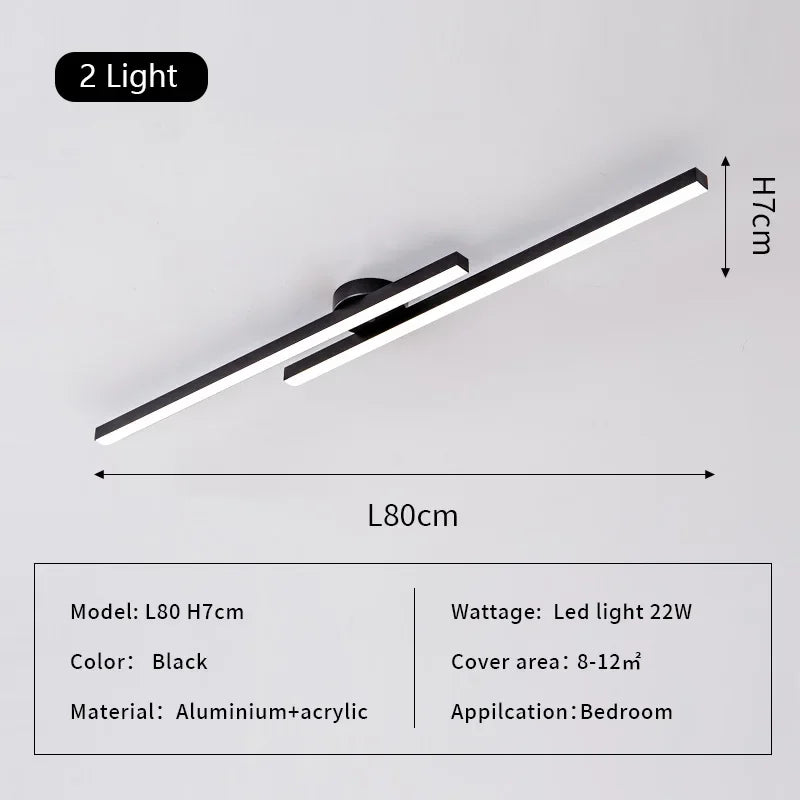 Linear LED Ceiling Lamp for Living Room Bedroom Lighting Fixtures