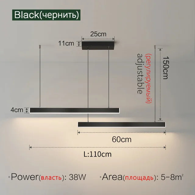 Nordic Line LED Pendant Chandelier for Dining Room & Bar