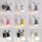 LED Antlers Wall Lamp Wooden Nordic Vintage Modern Loft Bedroom Lighting E27