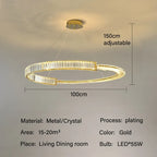 Crystal Chandeliers: Modern Luxury LED Lighting Fixture for Living, Dining, and Bedroom
