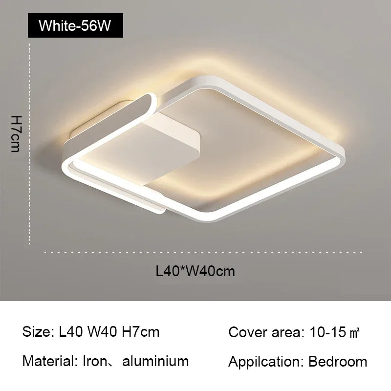 Circle LED Ceiling Lamp | Minimalist Round Iron Dimmable Bedroom Light Fixtures