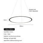 Nordic Circle Ring LED Chandelier: Minimalist Living Room Pendant Light