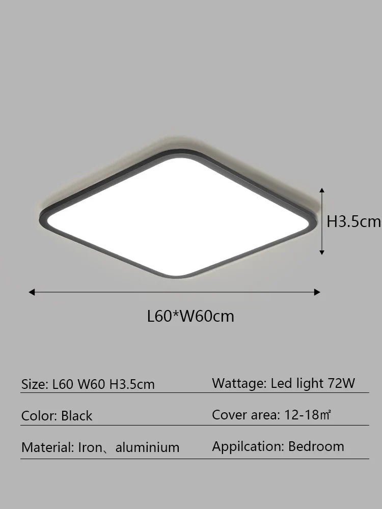 LED Ceiling Lamp: Modern Minimalist Rectangular Design for Living room, Bedroom, Indoor Lighting