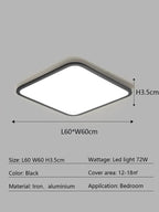 LED Ceiling Lamp: Modern Minimalist Rectangular Design for Living room, Bedroom, Indoor Lighting