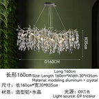 Golden Crystal Tree Chandelier, Luxury Matte Aluminum Art Ceiling Light for Living Room