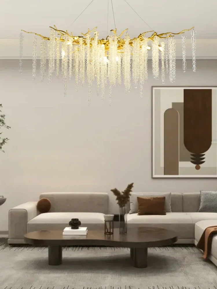 Luxury Crystal Chandelier Pendant Light Modern LED for Living Room Bedroom Restaurant