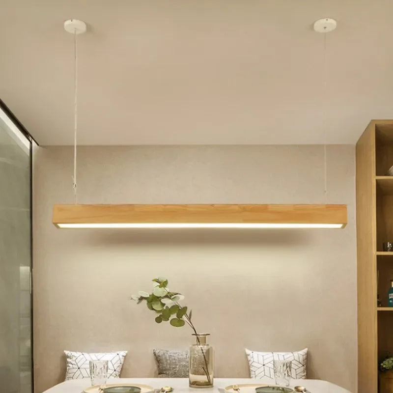Wooden LED Pendant Lights for Kitchen Office Bedroom Dining Room Modern Nordic Design