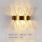 Gold Crystal LED Wall Lights for Bedroom Decoration