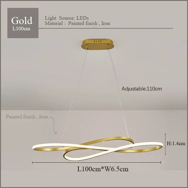 LED Chandelier Dining Kitchen Living Room Electroplated Upholstery Light