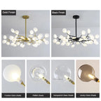 Firefly LED Chandelier: Modern Luxurious Pendant Lamp for Home Decor Lighting