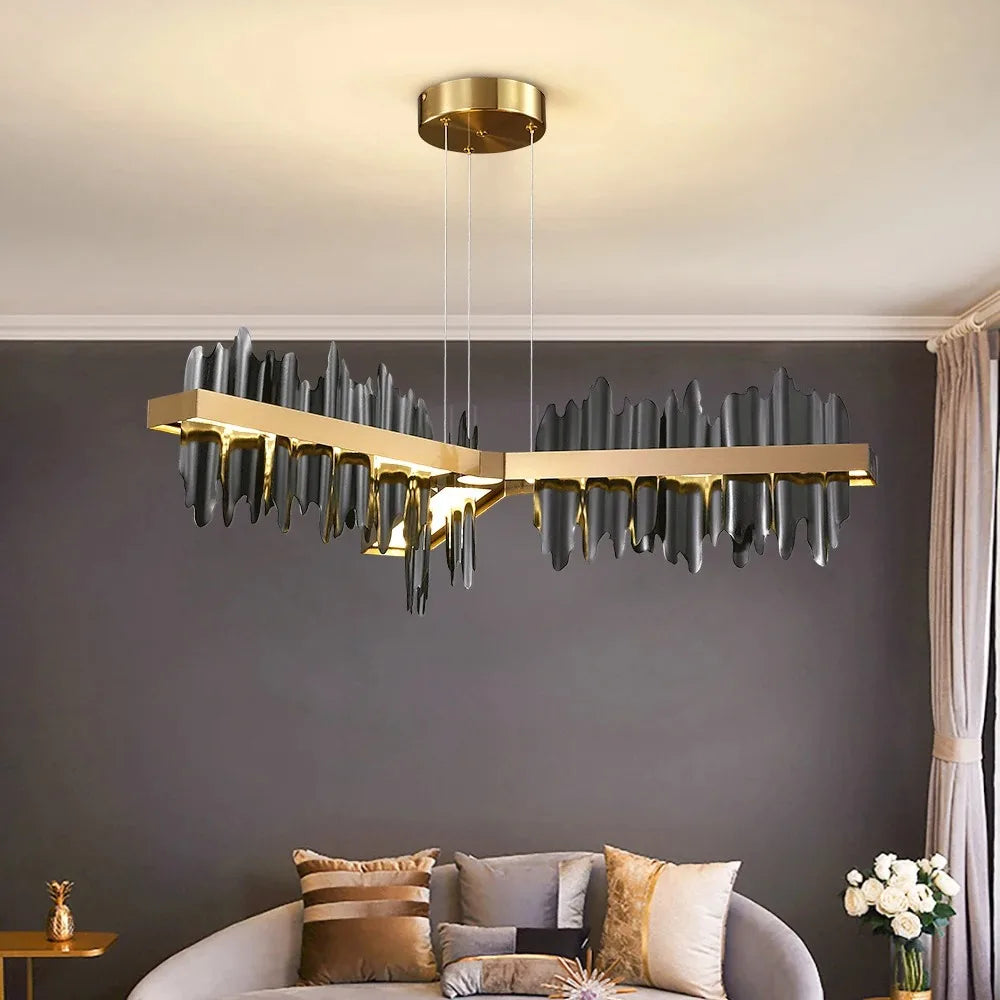 Luxury Modern Chandelier Circle Pendant Light for Living Room by Afralia™
