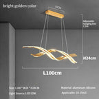 Modern Gold Dimmable LED Pendant Chandelier for Dining Room Kitchen Island