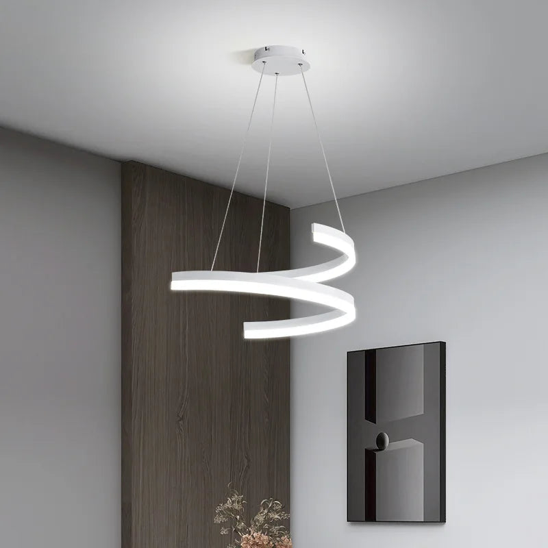 Nordic LED Pendant Lights Dimmable Chandelier Ring Lamp Fixture