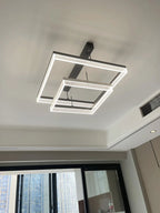 Square Modern Minimalist Nordic Chandelier for Living Room, Dining Room, Bedroom