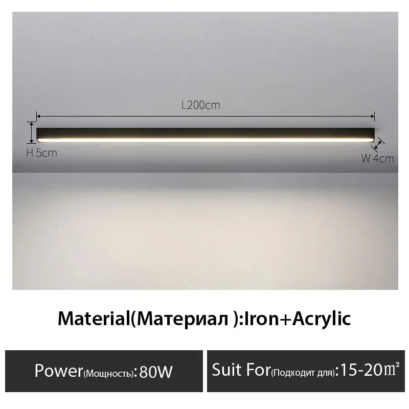 Long Strip LED Ceiling Lights for Balcony, Bedroom, Living Room, Kitchen, Dining Room & More