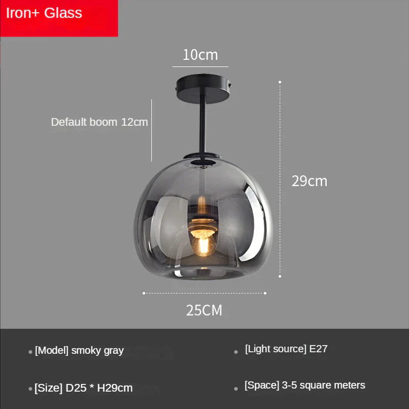 Glass Ball LED Ceiling Light: Modern Living Room Lighting for Aisle, Bedroom, Kitchen