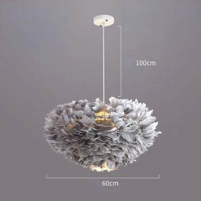 Nordic Feather Pendant Light LED Lamp for Living Room, Bedroom, Dining, Children's