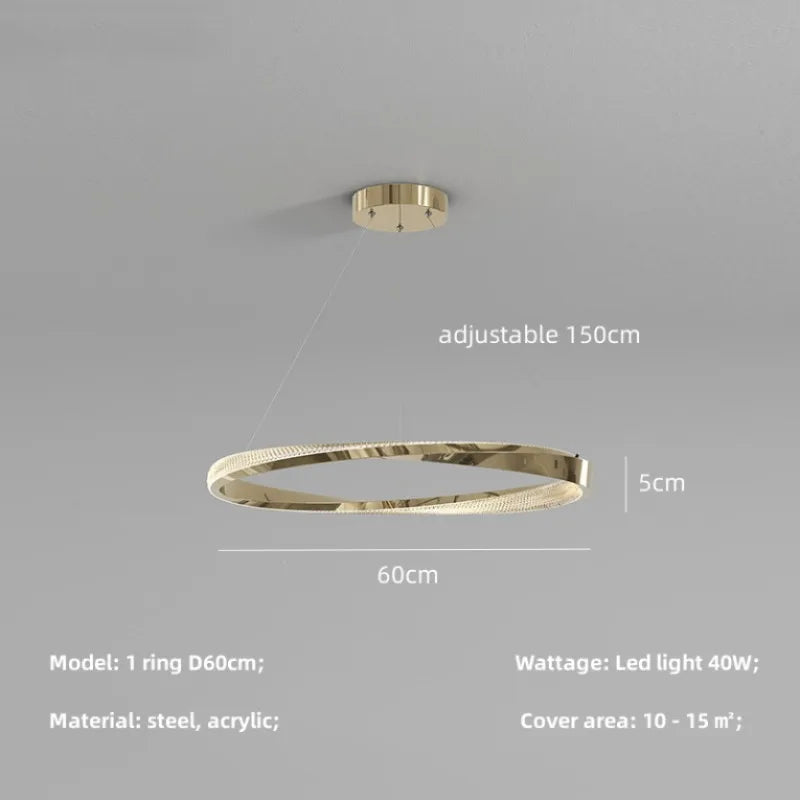 Modern Steel Dimmable LED Chandelier: Remote Control Stair Lustre Pendant Lights