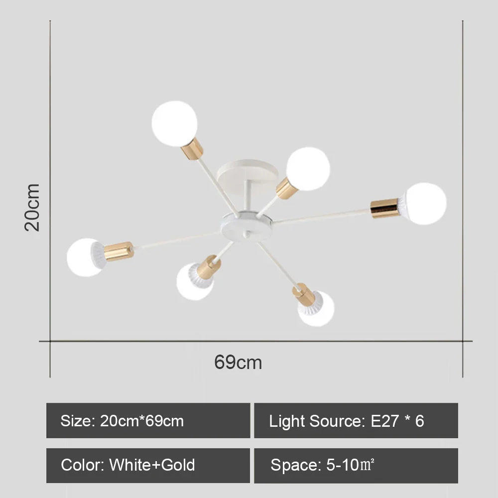 Iron Wrought Chandelier LED Ceiling Light Fixture Modern Vintage Decor Lighting