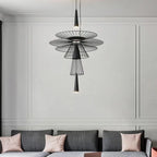 Modern UFO Hanging Lamps Metal LED Chandelier for Ceiling, Luxury Pendant Lights Home Decor