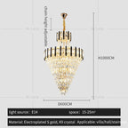 Crystal Chandelier Light: Villa Living Room Luxury Loft Spiral Staircase Long Chandelier
