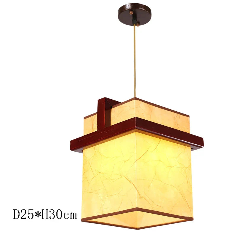 Antique Wood Pendant Lights for Dining Room, LED Living Room Decor Lighting Fixtures