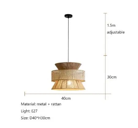Handmade Hemp Rope Chandelier Pendant Light for Restaurant and Cafe