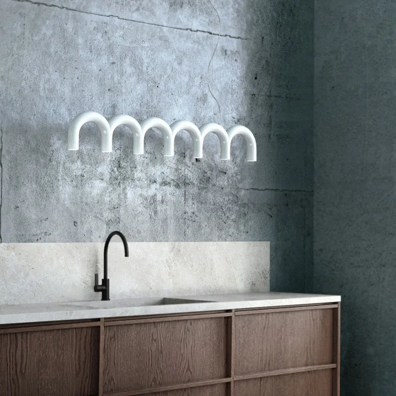 Nordic Arch LED Chandelier: Modern Art U-shaped Pendant Lamp for Kitchen, Dining, and Bar décor