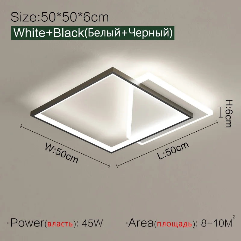 Geometric LED Ceiling Lamp | Modern Nordic Bedroom Study Light