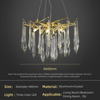 Large Droplet Crystal Chandelier: Modern Bedroom & Restaurant Pendent Lamp