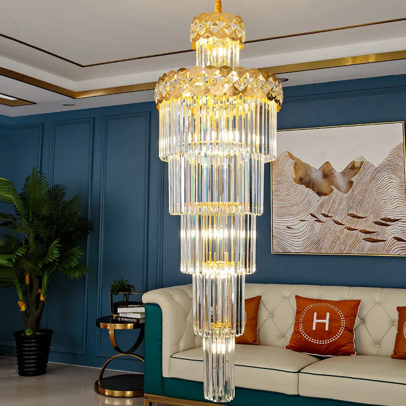 Light Luxury Crystal Chandelier for Elegant Villa Living Room & Hotel Lobby
