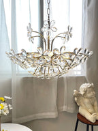 Crystal Flower Pendent Chandelier - Modern Design for Living Room, Restaurant, and Bedroom