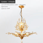Industrial Crystal Chandelier: Vintage Farmhouse Ceiling Light for Living Room, Dining Room