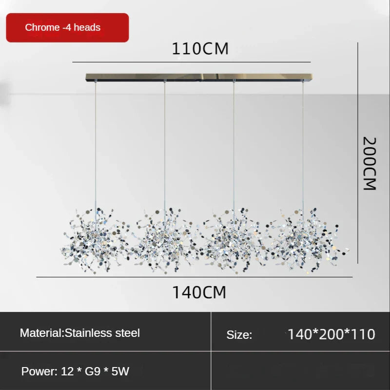 Leaf Sequin Ceiling Chandelier for Modern Living Room, Restaurant, Bar, and Shop Window