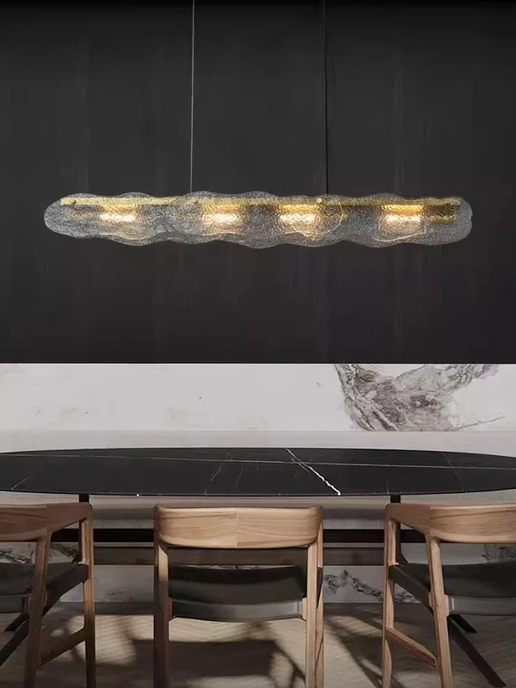 Water Ripple Glass Chandelier: Modern Luxury Living Room Ceiling Lamp for Home Decor