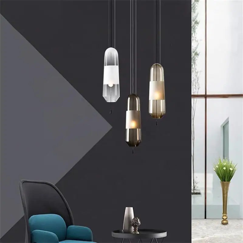 Modern Glass LED Pendant Lights for Dining Room Bedroom Kitchen.