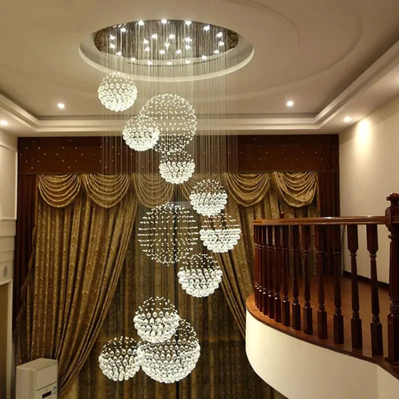 Crystal Ball Chandelier - Large Modern Lustre Design - D80*H300cm