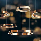 Stainless Steel Semicircle Chandelier for Modern Living Room & Dining Area